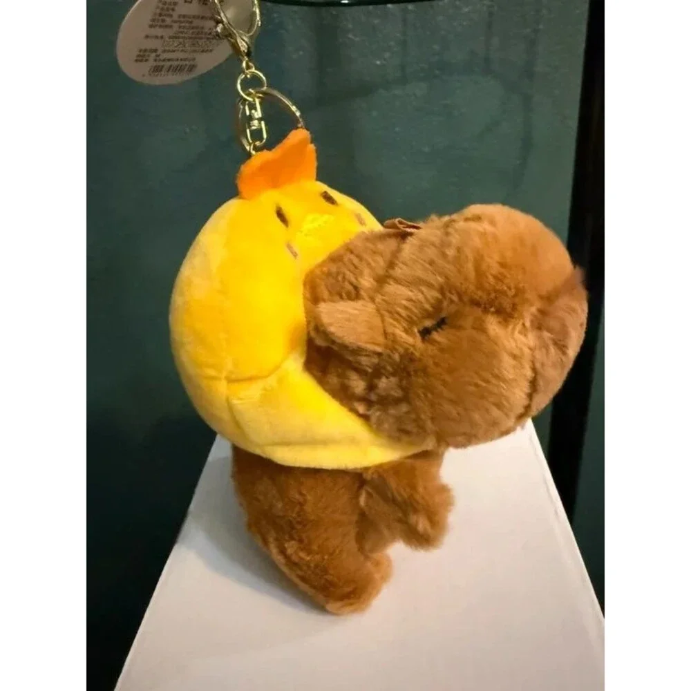 Capybara Plush Purse Charm Keychain | Chick Hat | NWT